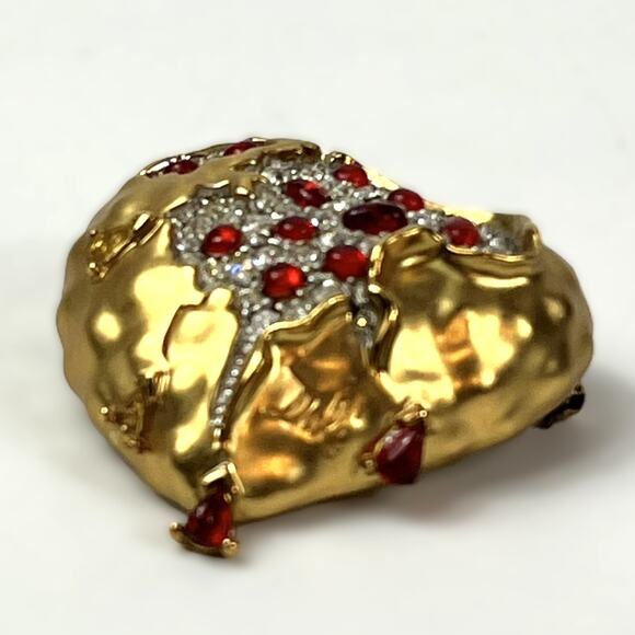 Salvador Dalí Joies Pomegranate Heart Brooch 2001 Official Repro MISSING STONES - Picture 2 of 8